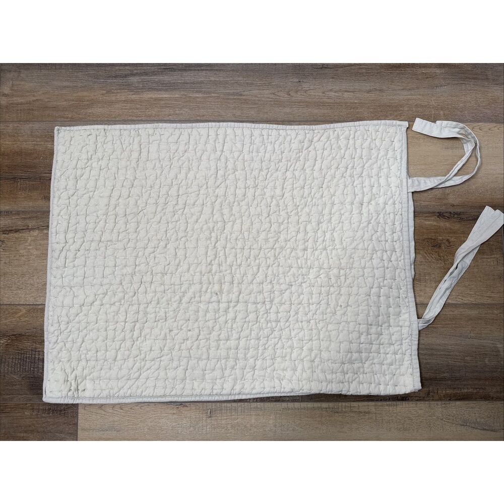 Pottery Barn Natural Beige Pick Stitch Standard Pillow Sham Linen Cotton Blend